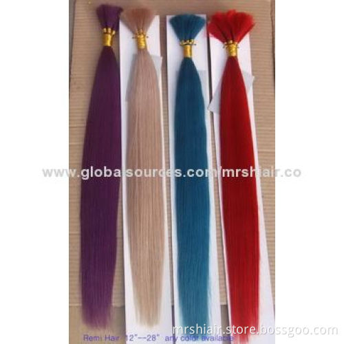 22-inch Mixed Color Human Remy Bulk Hair